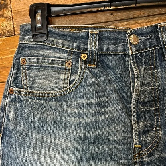 LEVIS Authentic 501 Buttonfly Cutoff Denim Jean Shorts - Picture 6 of 11